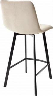 Полубарный стул Chilli-QB Square, бежевый #5, велюр, черный каркас (H=66cm)