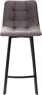 Полубарный стул Chilli-QB Square, графит #14, велюр, черный каркас (H=66cm)