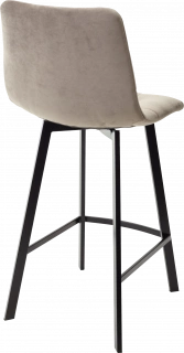 Полубарный стул Chilli-QB Square, латте #25, велюр, черный каркас (H=66cm)