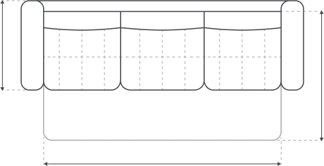 Диван модульный Арт-18, стандартный модуль в ткани Инфинити Грей, нить контрастная, декор Дуб серый, бар расположен справа