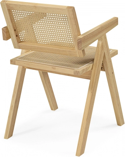 Деревянный стул Rattan, с подлокотниками, дерево / искусственный ротанг