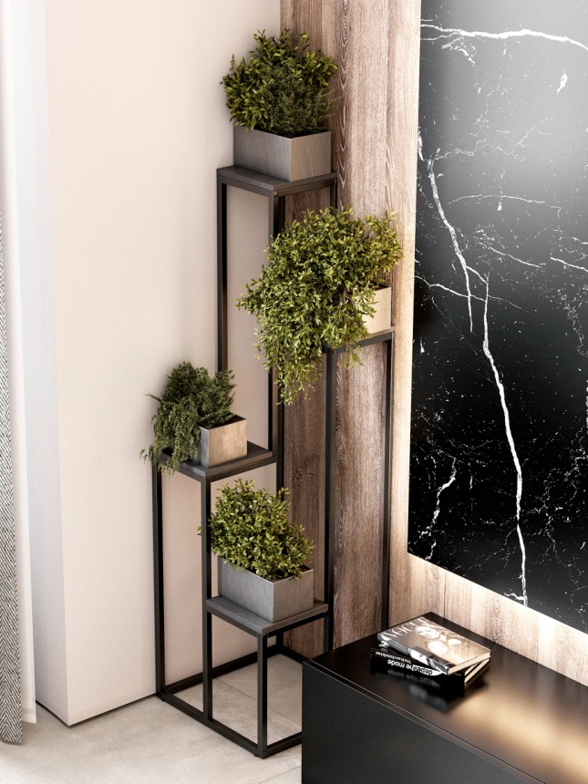 Стеллаж декоративный Нора, графит