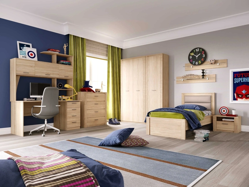 Гарнитур для молодёжной комнаты Элана, композиция 1, дуб сонома