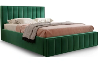 Кровать Женева 180, двуспальная, мягкая, мора зеленый