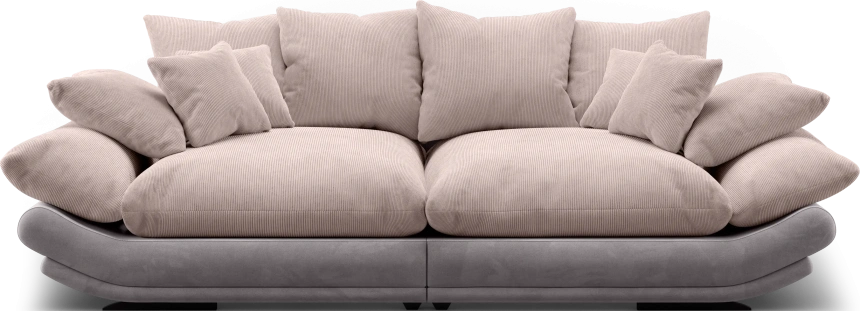 Диван прямой Авиньон, модель 001, Vertical 930 (бежевый) / Velutto 08 (серый)