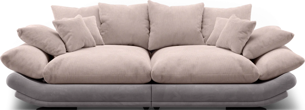 Диван прямой Авиньон, модель 001, Vertical 930 (бежевый) / Velutto 08 (серый)