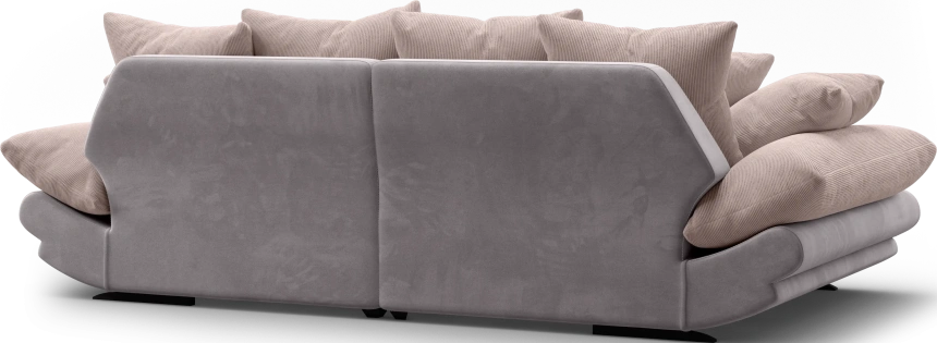 Диван прямой Авиньон, модель 001, Vertical 930 (бежевый) / Velutto 08 (серый)