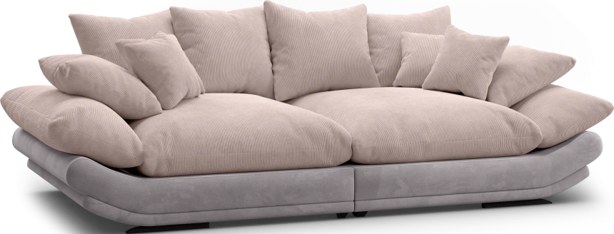 Диван прямой Авиньон, модель 001, Vertical 930 (бежевый) / Velutto 08 (серый)