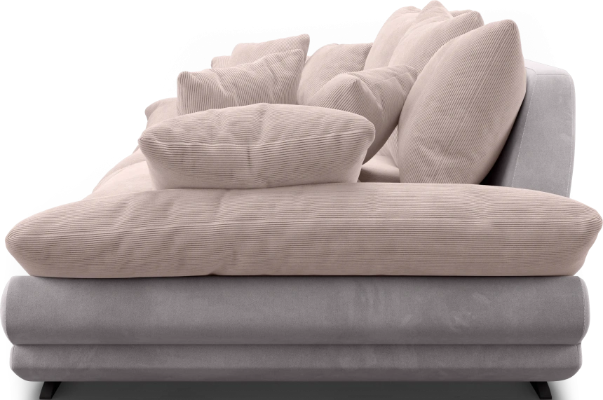 Диван прямой Авиньон, модель 001, Vertical 930 (бежевый) / Velutto 08 (серый)