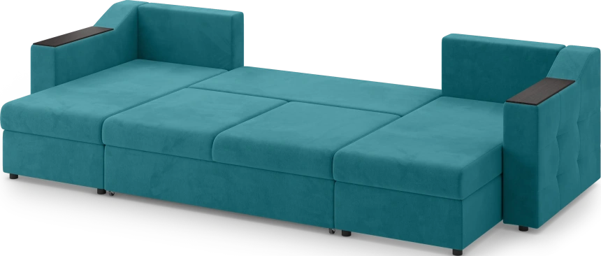 Диван П-образный Невада, модель 020, комплектация 4, Omega 61 (зелёный)