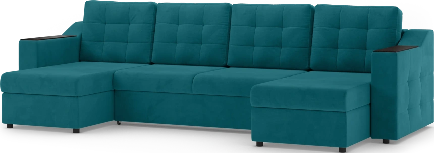 Диван П-образный Невада, модель 020, комплектация 4, Omega 61 (зелёный)