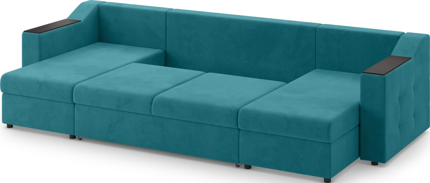 Диван П-образный Невада, модель 020, комплектация 4, Omega 61 (зелёный)