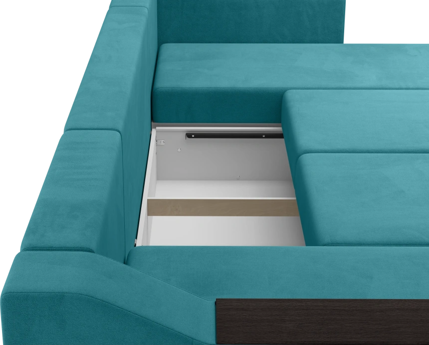 Диван П-образный Невада, модель 020, комплектация 4, Omega 61 (зелёный)