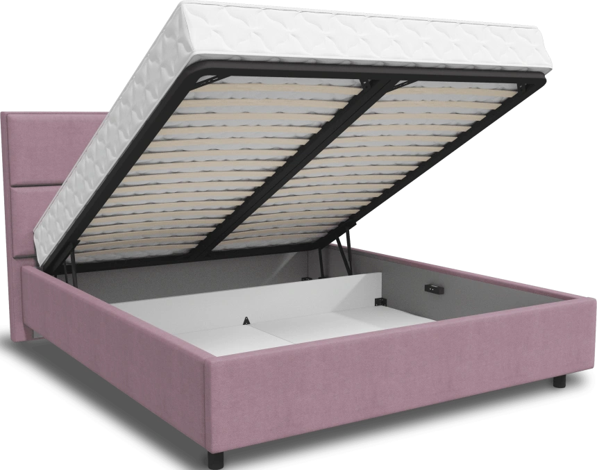 Кровать Невада 3, мягкая, полутораспальная, 140x200, Fresh Deep Lavender