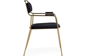 Стул с подлокотниками Aspen, черный / золотой 