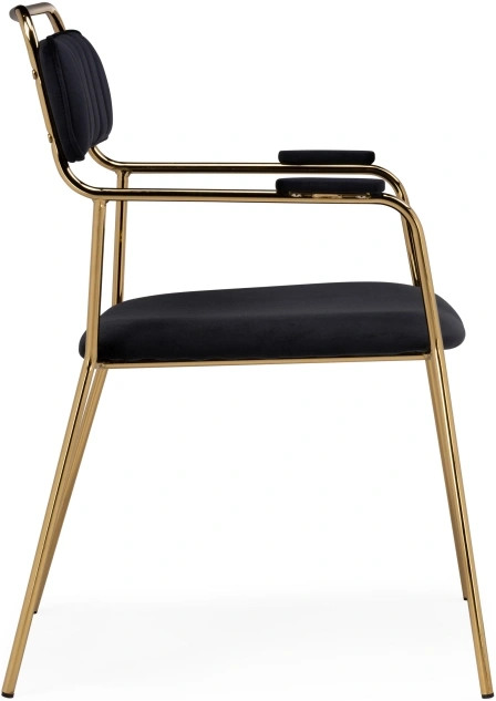 Стул с подлокотниками Aspen, черный / золотой 