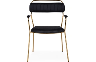 Стул с подлокотниками Aspen, черный / золотой 