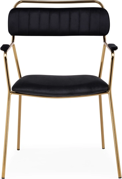 Стул с подлокотниками Aspen, черный / золотой 