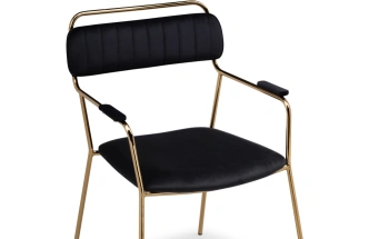 Стул с подлокотниками Aspen, черный / золотой 