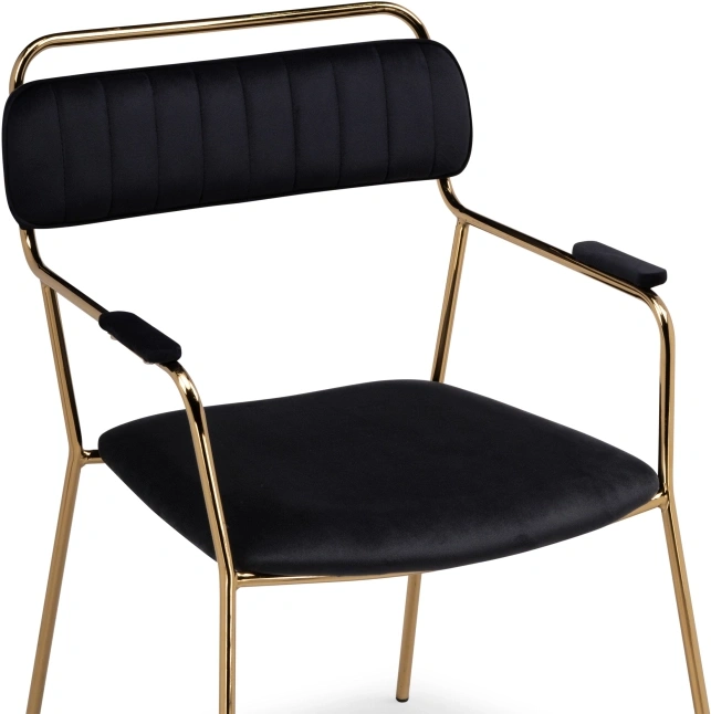 Стул с подлокотниками Aspen, черный / золотой 