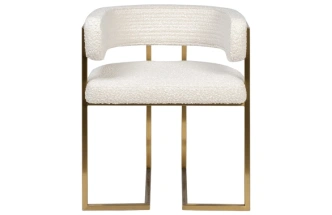 Стул GY-08504, мягкий, букле, бежевый / матовое золото