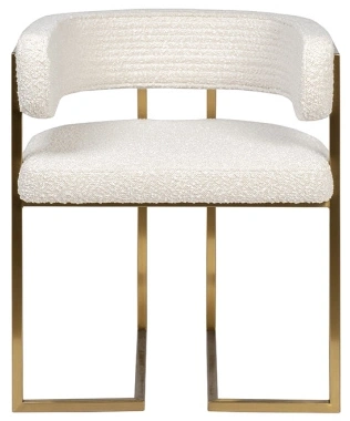  Стул GY-08504, мягкий, букле, бежевый / матовое золото