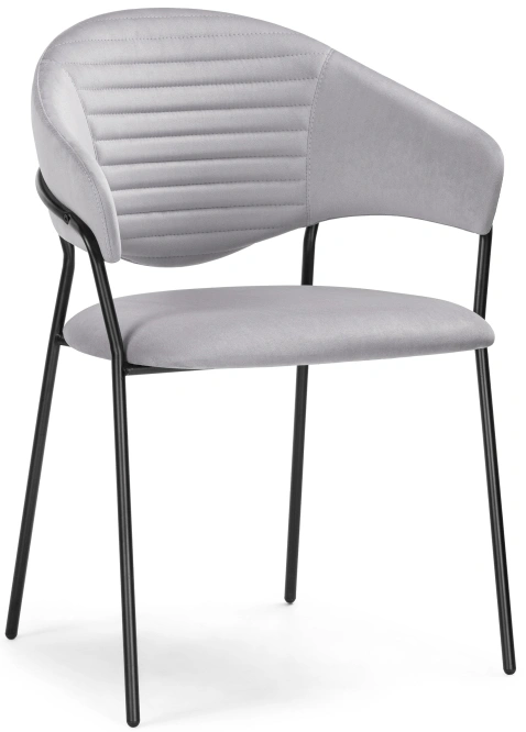 Стул Рансол, мягкий, серый / черный глянец