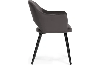 Стул-кресло Апри, микровелюр графитовый / черный глянец