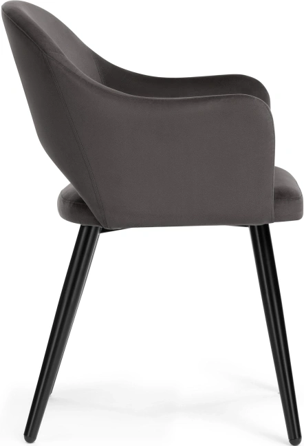 Стул-кресло Апри, микровелюр графитовый / черный глянец