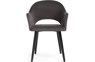 Стул-кресло Апри, микровелюр графитовый / черный глянец