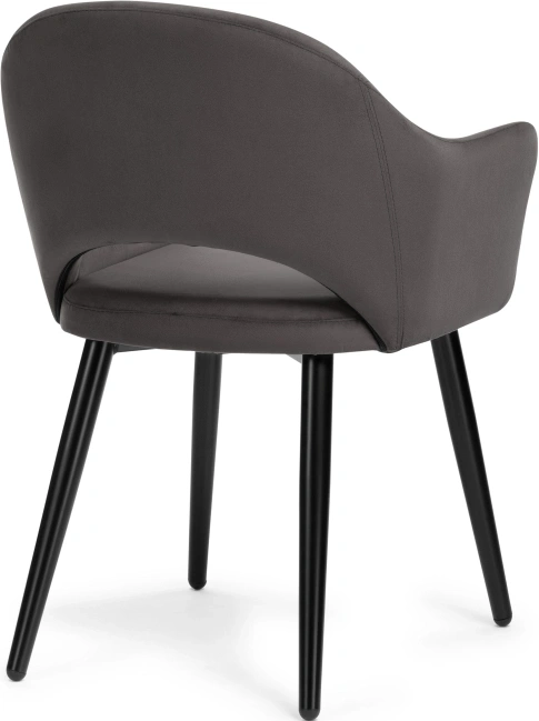 Стул-кресло Апри, микровелюр графитовый / черный глянец