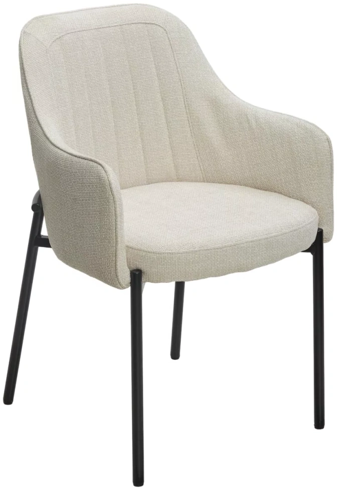 Стул Wilson, мягкий, Daly-02 светло-бежевый, ткань, черный каркас