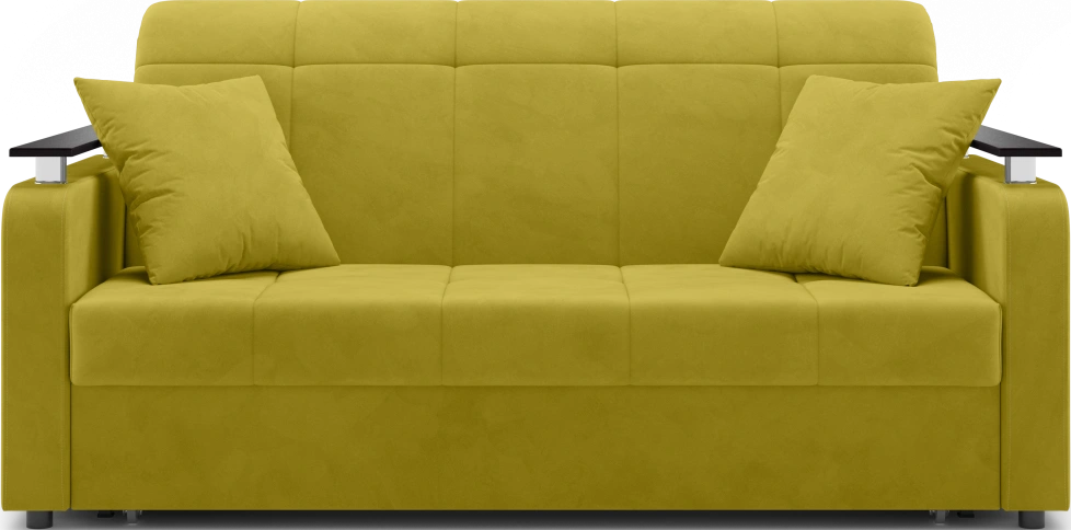 Диван прямой Франческо 160, модель 064, Velutto 28 (горчичный) / венге