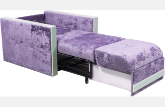 Кресло-кровать Адель 2, Plush purple velvet, Рамух белый 