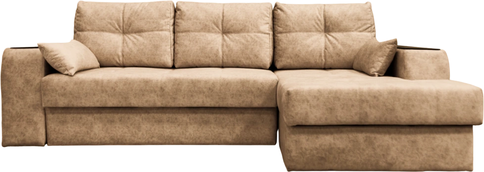 Диван угловой Остин, угол правый, ткань Блисс 05 (песочно-беж), Венге