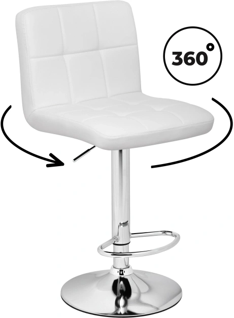 Барный стул Paskal, white / chrome