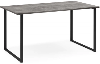 Деревянный стол Лиман, 117 х 77, бетон светлый / черный матовый