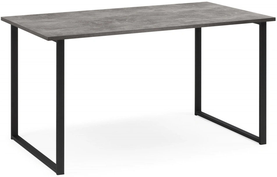 Деревянный стол Лиман, 117 х 77, бетон светлый / черный матовый