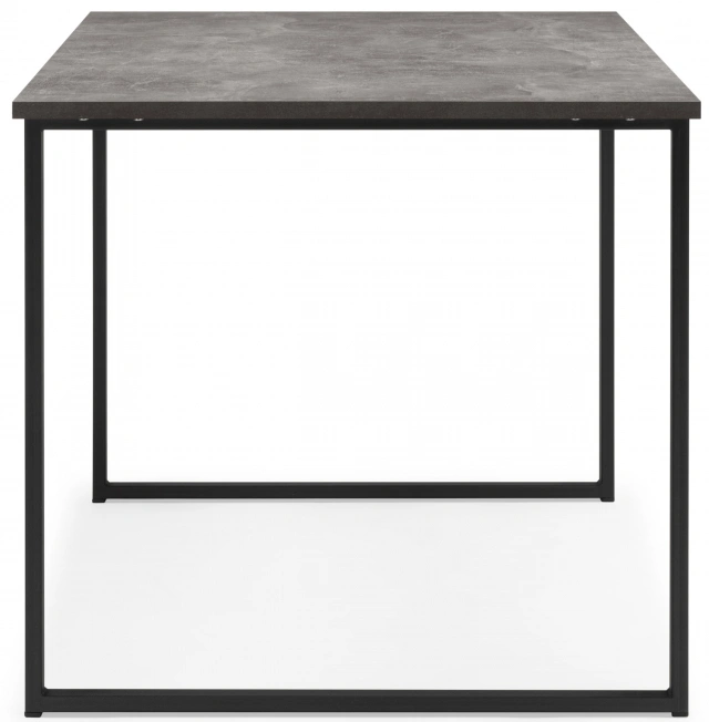 Деревянный стол Лиман, 117 х 77, бетон светлый / черный матовый