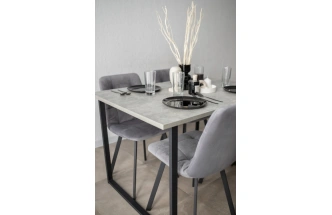 Деревянный стол Лиман, 117 х 77, бетон светлый / черный матовый