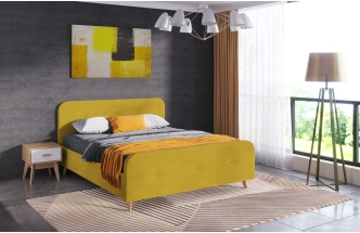 Кровать Сиерра 120, мягкая, полутораспальная, торонто горчица