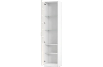 Витрина со стеклом Ливерпуль, белый / ясень ваниль