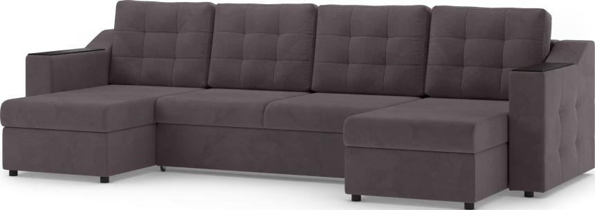 Диван П-образный Невада, модель 020, комплектация 4, Omega 24 (коричневый)