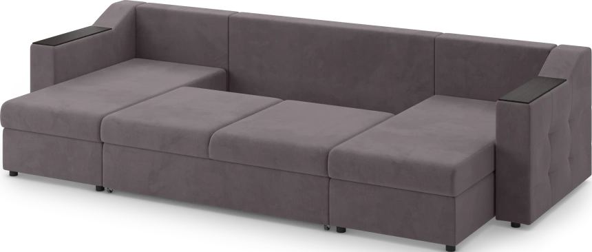 Диван П-образный Невада, модель 020, комплектация 4, Omega 24 (коричневый)