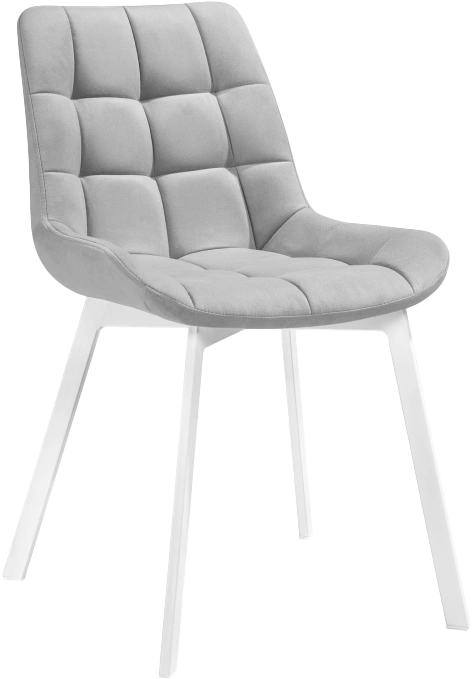 Стул Челси на металлокаркасе, белый / светло-серый