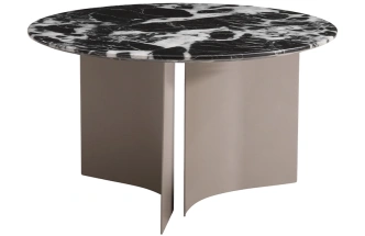 Журнальный стол 57EL-10311, 70x70x40, искусственный мрамор, черный мрамор / бежевый