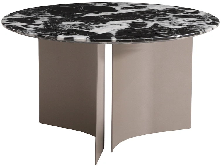 Журнальный стол 57EL-10311, 70x70x40, искусственный мрамор, черный мрамор / бежевый