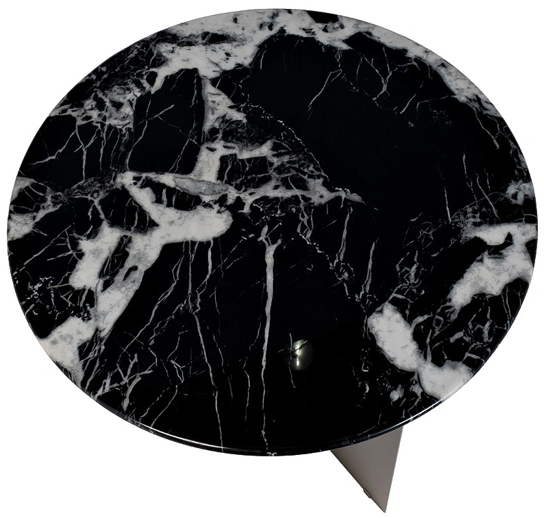 Журнальный стол 57EL-10311, 70x70x40, искусственный мрамор, черный мрамор / бежевый