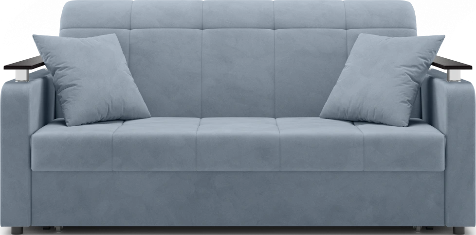 Диван прямой Франческо 160, модель 064, Velutto 52 (светло-серый) / венге