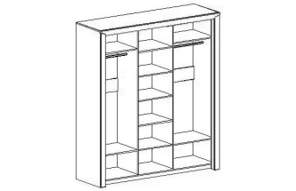 Шкаф-купе трехдверный Соренто, с зеркалом, дуб бонифаций